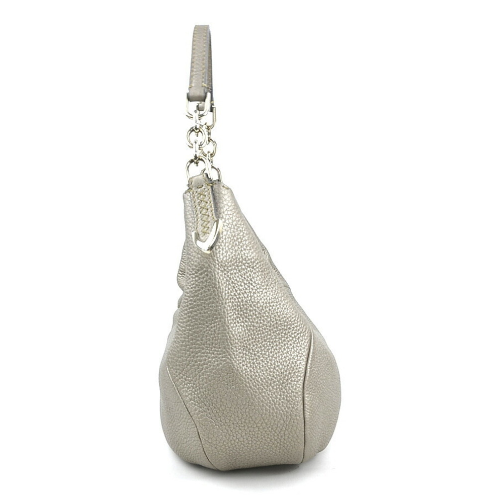 Fendi Silver Selleria Gold Gray Bag Leather Shoulder